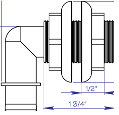 Elbow Double Nut Thru-Hulls