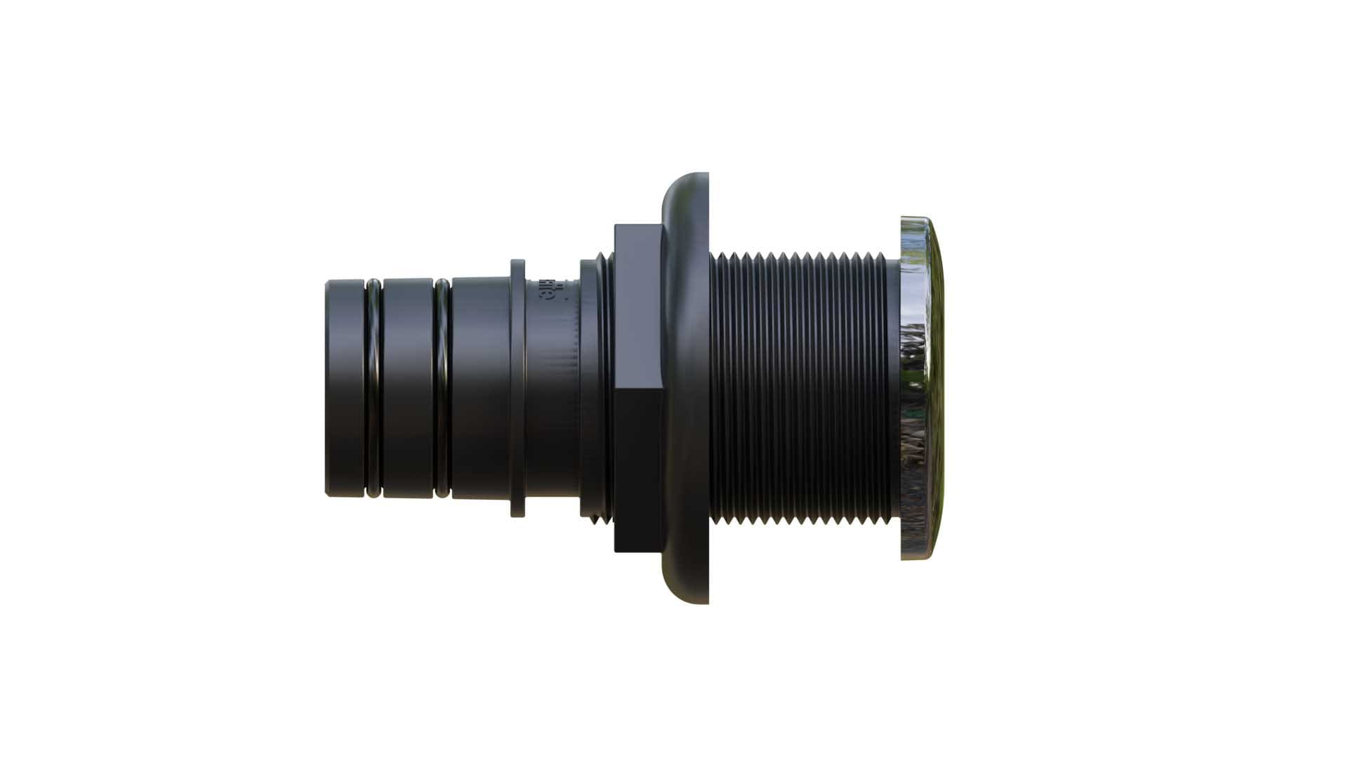 MA-315 1-1/2" stainless steel thru hull, side view