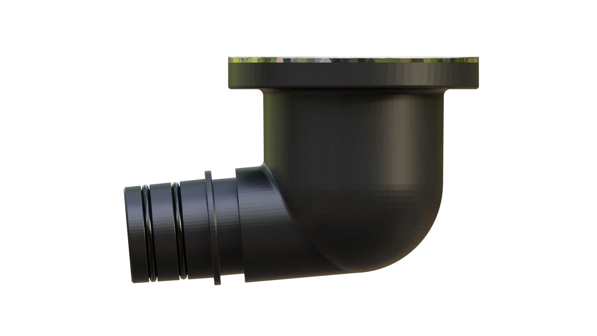 MA-319--01 - 1-1/2" stainless steel deck drain side view, qwik-lok connection